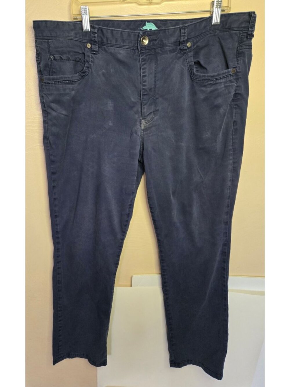 Tommy Bahama Men's Boracay 5 Pocket Blue Fog Twill Big and Tall Pants Size 38X29
